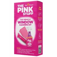Набор для мытья окон The Pink Stuff Window Cleaning Kit (2 салфетки + щетка + жидкость), 1 шт